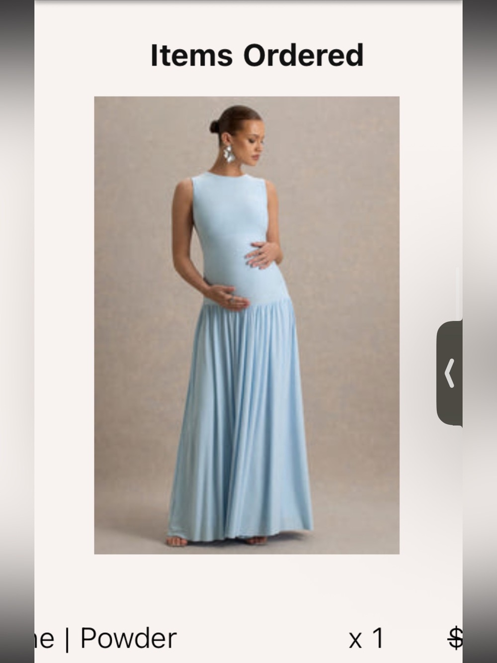Powder blue maternity dress
